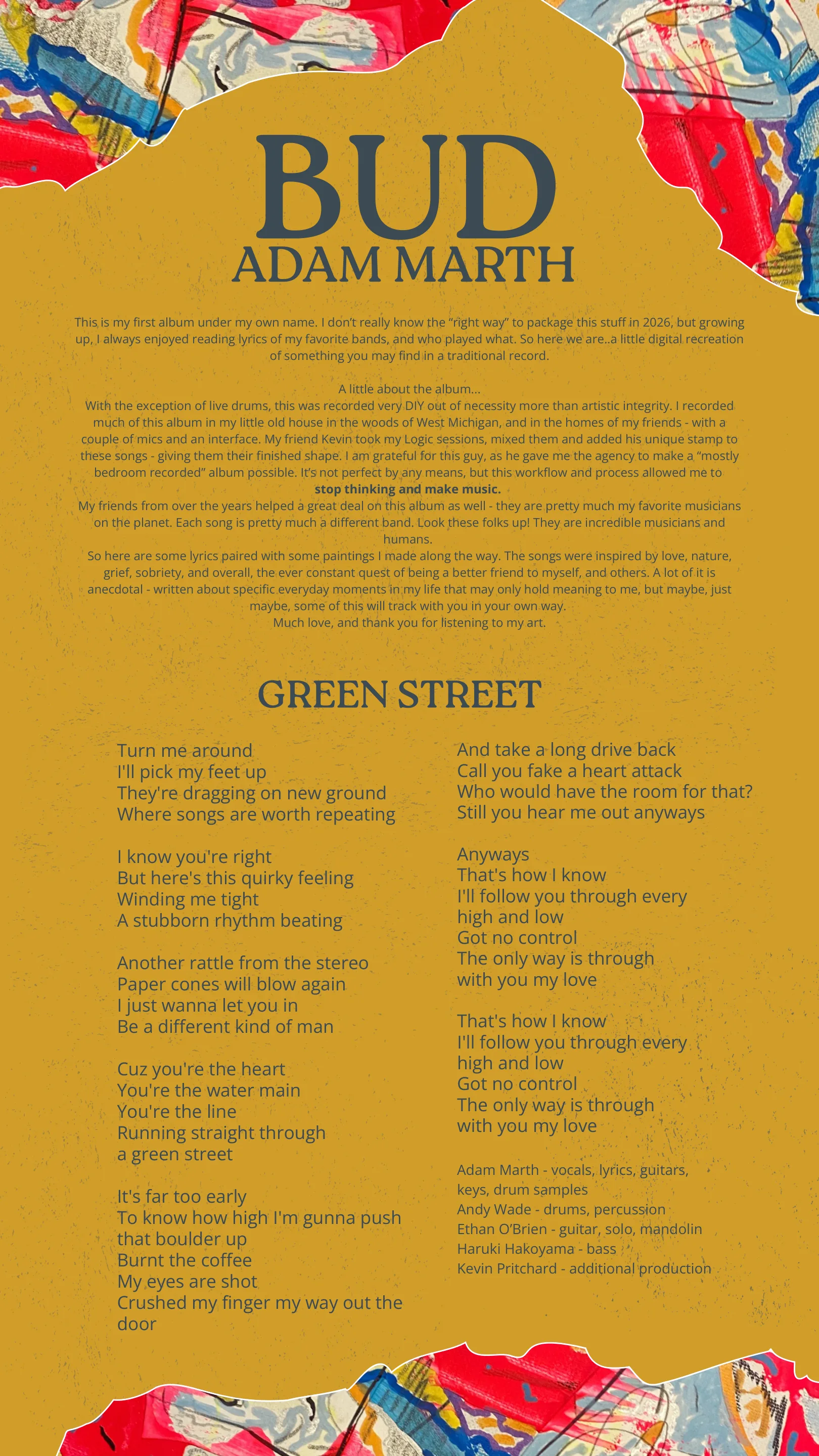 Bud lyrics — intro and Green Street