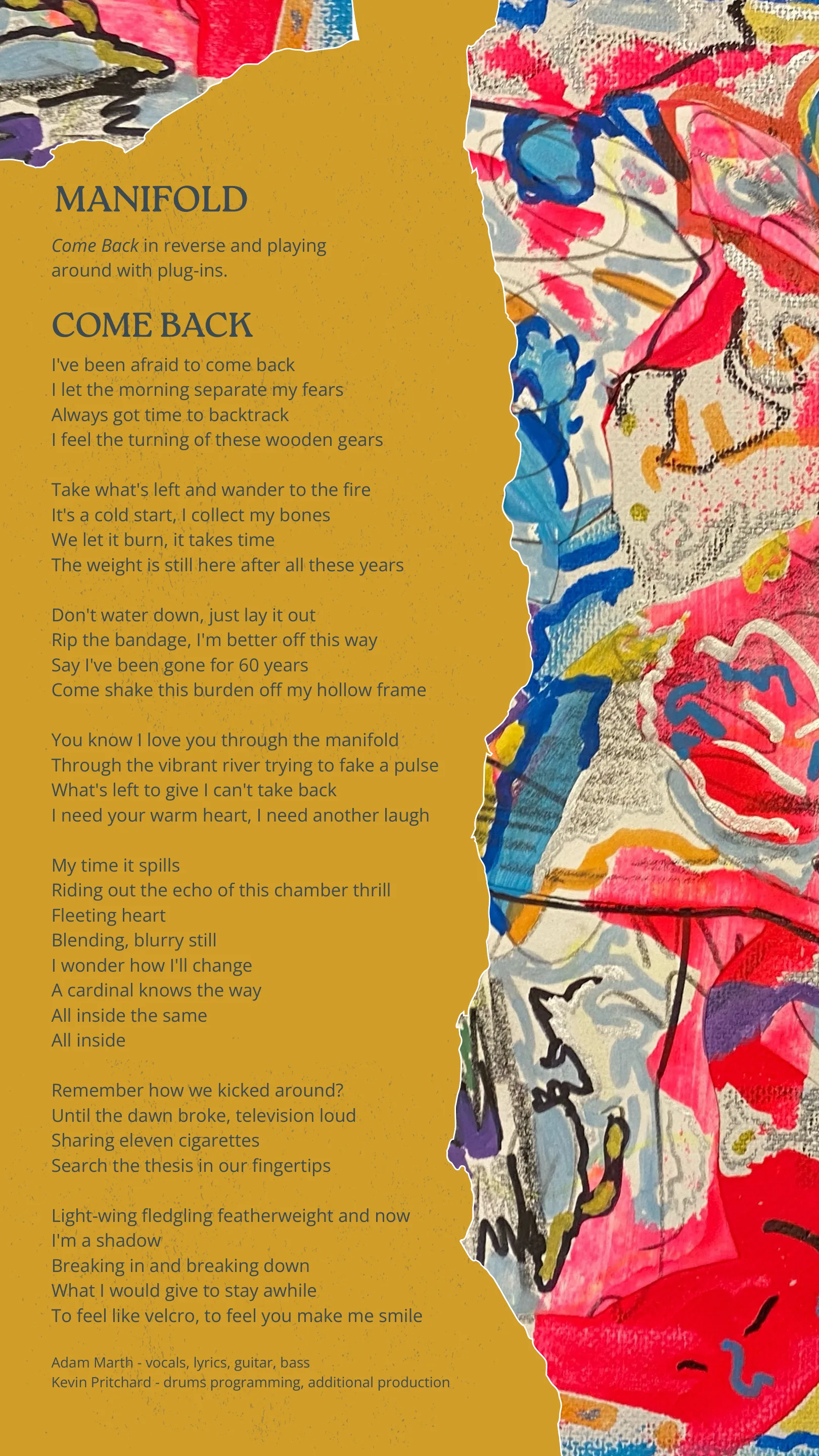 Bud lyrics — Manifold and Come Back